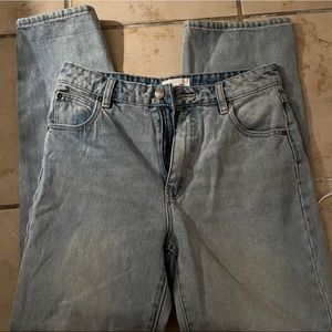 Light blue washed baggy jeans